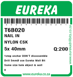 T6B020 - Nylon Countersunk -T6B020_Label_T